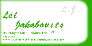 lel jakabovits business card